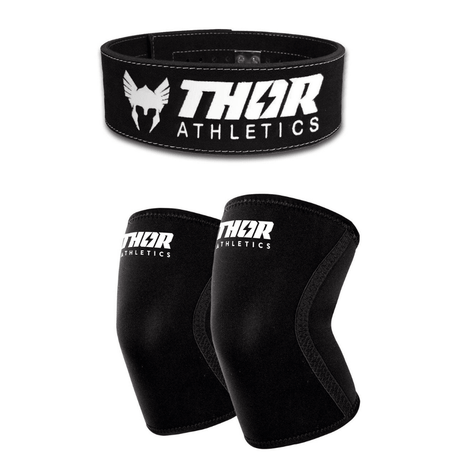 Lifting Belt 10mm + Knee Sleeves 7mm | Zwart | Pakket | Thor Athletics