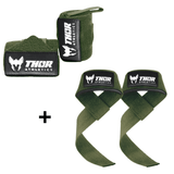 Lifting straps & Wrist Wraps bundel groen