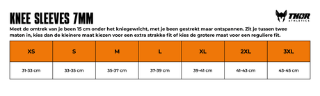 Thor Athletics Knee Sleeves Maattabel