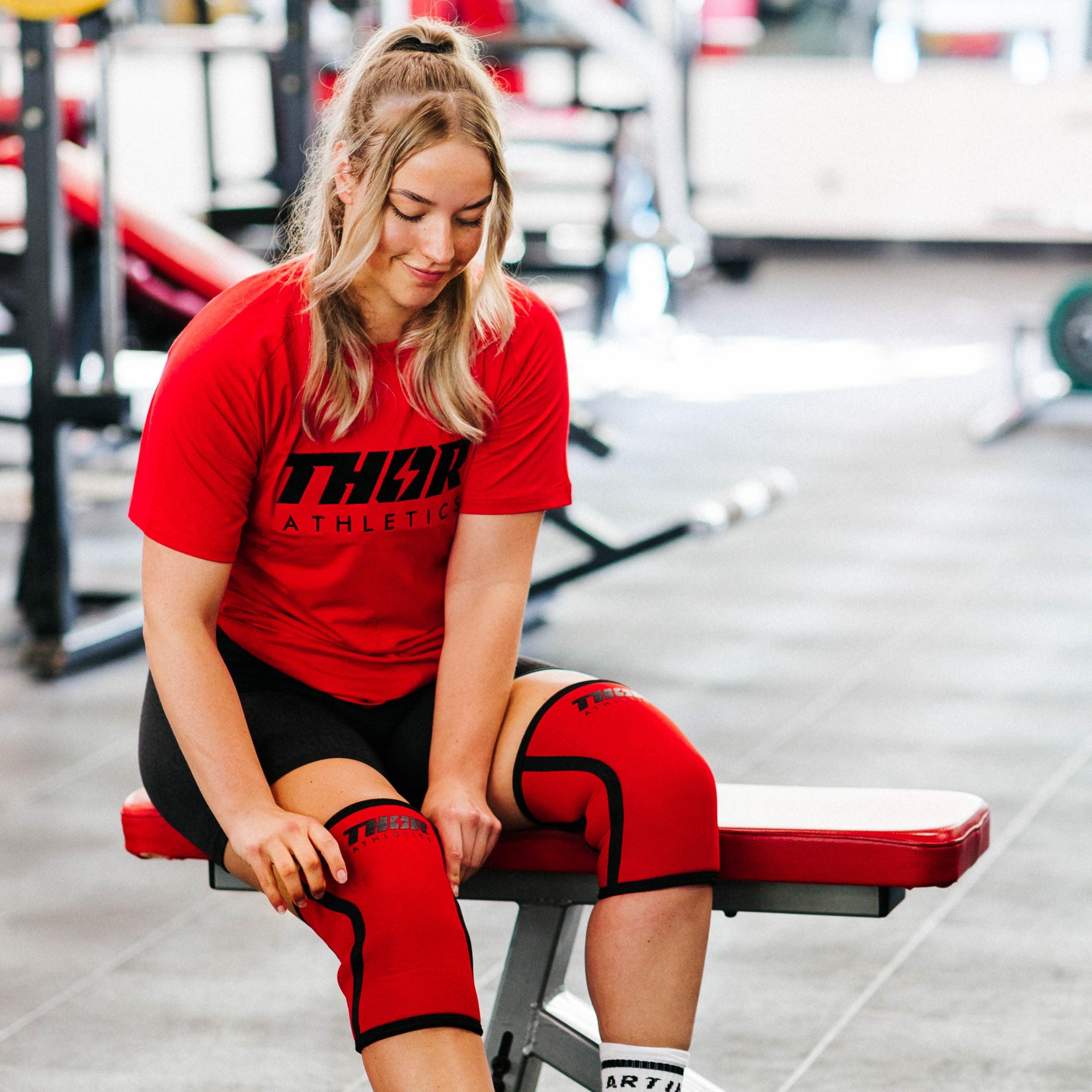 Knee Sleeves 7mm | Rood | Powerlifting & Fitness | Thor Athletics